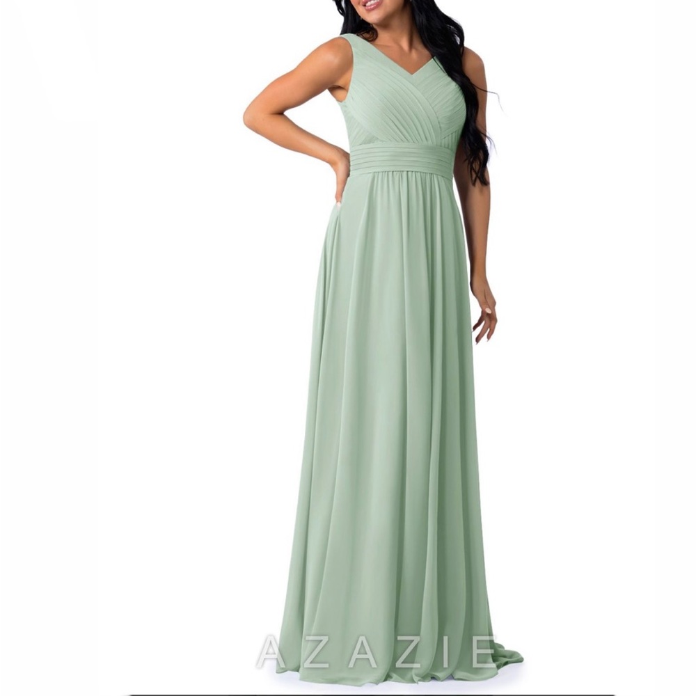 Azazie PIERRETTE Sage Green Formal Dress